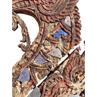 Large 19th Century Thai Wooden Temple Dragon - 42" H X 30" W