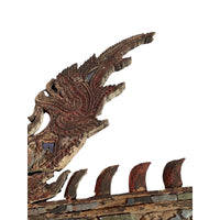 Large 19th Century Thai Wooden Temple Dragon - 42" H X 30" W