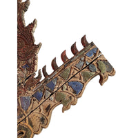 Large 19th Century Thai Wooden Temple Dragon - 42" H X 30" W