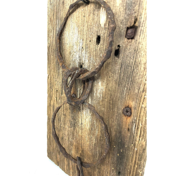 Vintage Maine Scallop Draggers Mounted on Rustic Wood - 11.5" H X 6.75" W