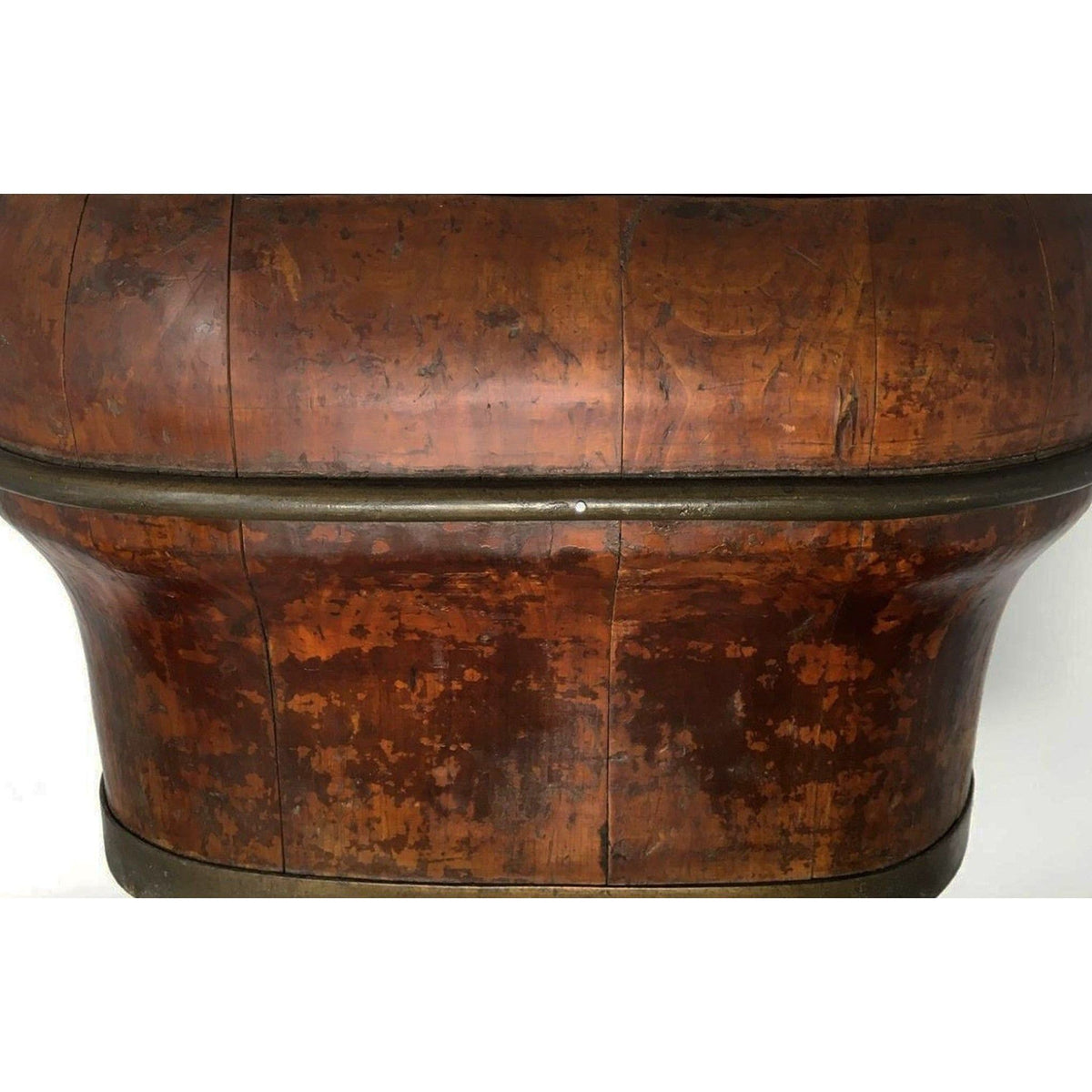 Antique Chinese Elm Oval-Shaped Wooden Water Bucket - 19" H X 11" W X 16 "L