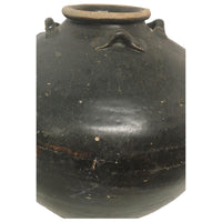 Sukhothai 15th/16th Century Thai Black-Glazed Jar - 15" H X 14" Diam.