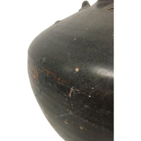 Sukhothai 15th/16th Century Thai Black-Glazed Jar - 15" H X 14" Diam.