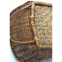 Labba Farmwork Basket with Handles from the Philippines Measuring 8.5 Inches Tall and 20 Inches Long by 17.5 Inches Wide