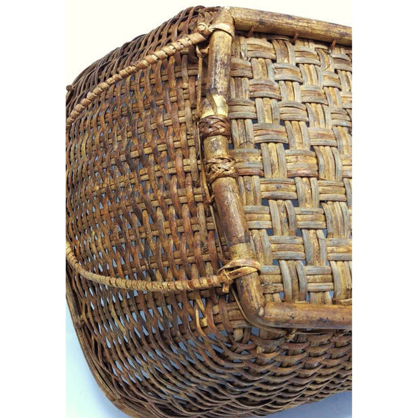 Labba Farmwork Basket with Handles from the Philippines Measuring 8.5 Inches Tall and 20 Inches Long by 17.5 Inches Wide