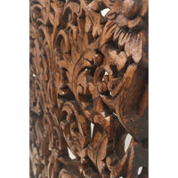 Hand-Carved Teak Panel with Kanote Pattern from Burma/Myanmar - 17" H X 12" W X 1" D (1 of 4)