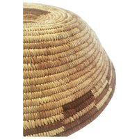 Vintage Botswana Basket with Neutral/Natural Tones Measuring 12 Inches Diameter by 4 Inches Tall