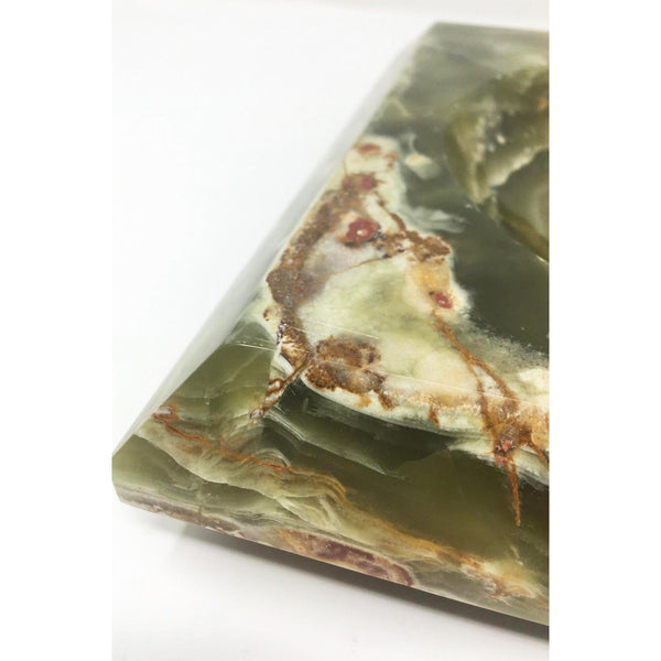 Multicolor/Green Square Onyx Ashtray/Catchall