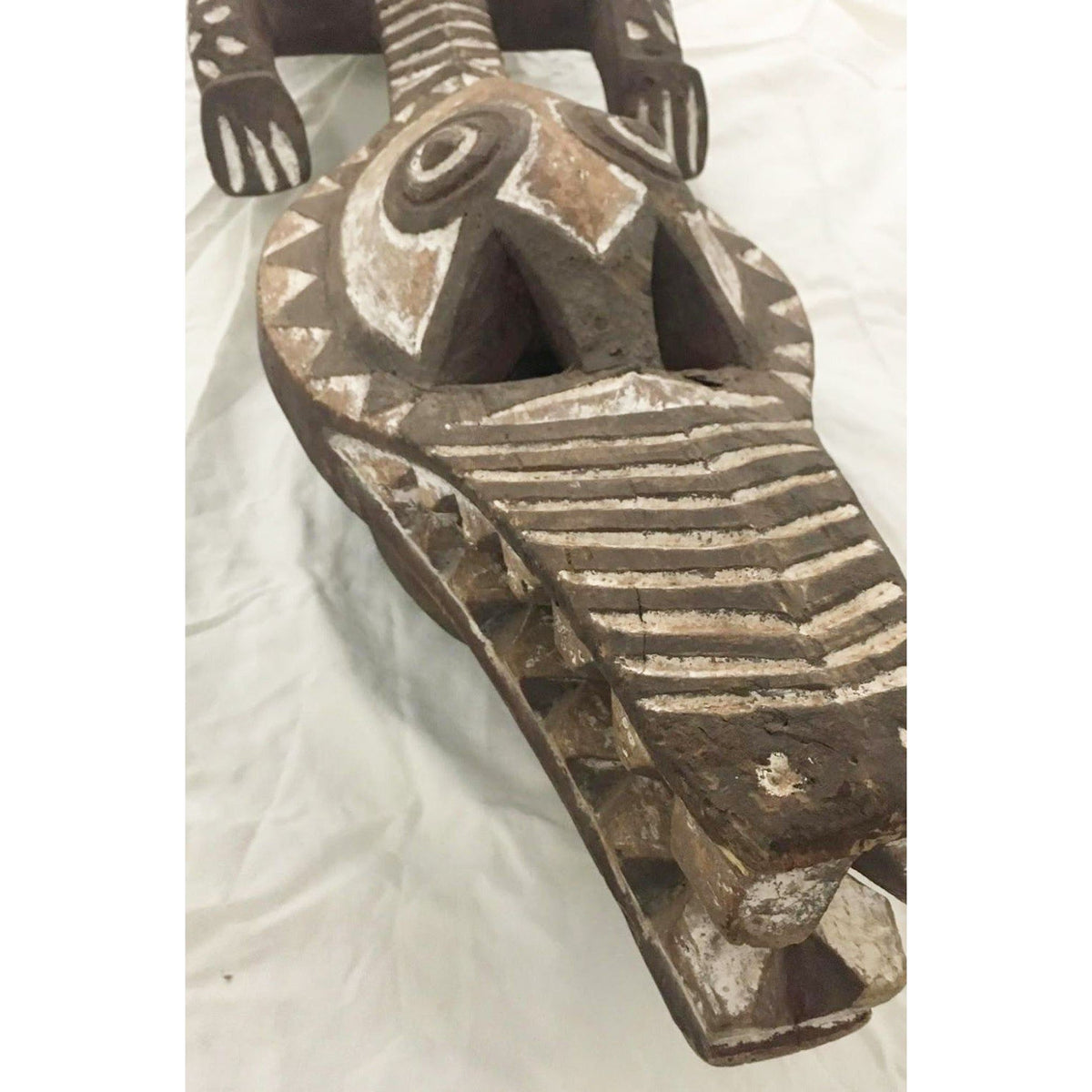 Bobo Nuna/Bwa Crocodile Mask from Burkina Faso - 62" L X 11" W X 8.5" H