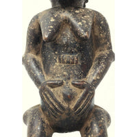 Antique Baule Hand-Carved Husband & Wife Ancestral Figure from Ivory Coast - 16" H X 5" W X 5" D