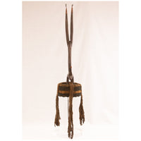 Male Bamana/Bambara Chiwara Carved Wood Figure Headdress with Cap from Mali - 39.25" H X 8.25" D X 2.25" W