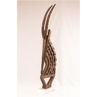 Large Male Bamana/Bambara Chiwara Carved Wood Figure Headdress from Mali - 42" H X  12.5" D X 2.5" W