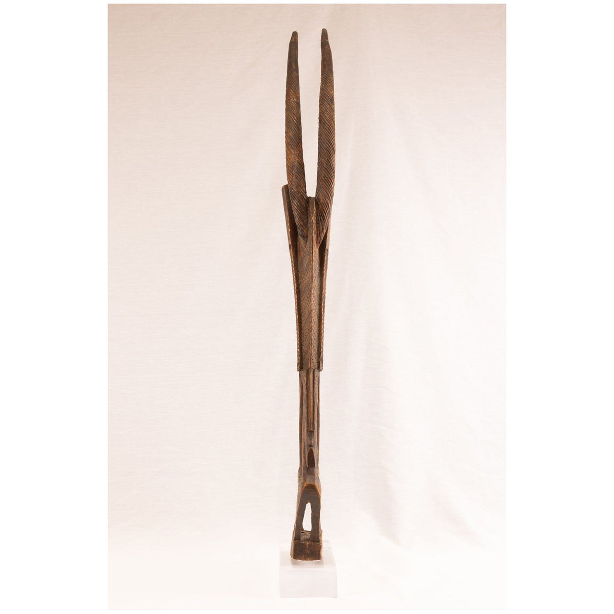 Large Male Bamana/Bambara Chiwara Carved Wood Figure Headdress from Mali - 42" H X  12.5" D X 2.5" W