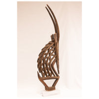 Large Male Bamana/Bambara Chiwara Carved Wood Figure Headdress from Mali - 42" H X  12.5" D X 2.5" W