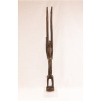 Large Female Bamana/Bambara Chiwara Carved Wood Figure Headdress from Mali - 40" H X 13.5" D X 3" W