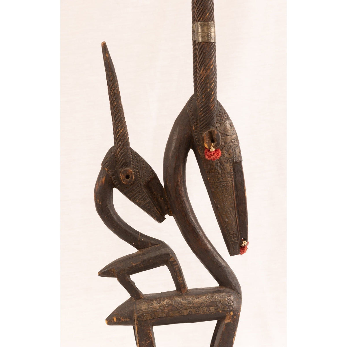 Large Female Bamana/Bambara Chiwara Carved Wood Figure Headdress from Mali - 37" H X 9" D X 2.75" W