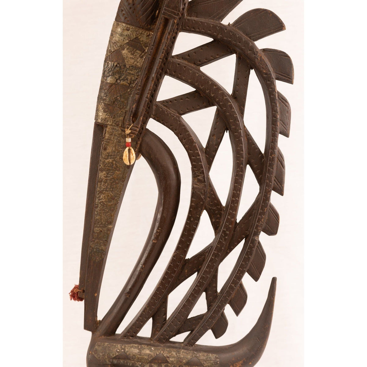 Large Male Bamana/Bambara Chiwara Carved Wood Figure Headdress from Mali - 54" H X 10.5" D X 3" W