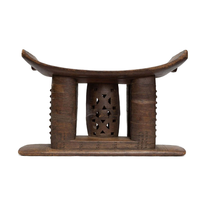 Ashanti Hand-Carved Tribal Stool from Ghana - 19" L X 10" D X 12" H