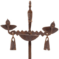 African Dogon Figurative Ceremonial Iron Oil Lamp from Mali