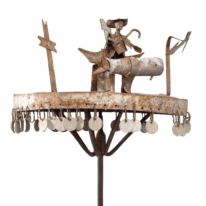 1920s Benin Fon Peoples Asen Altar/Staff w/ Stand - 37" H X 12" Diam.