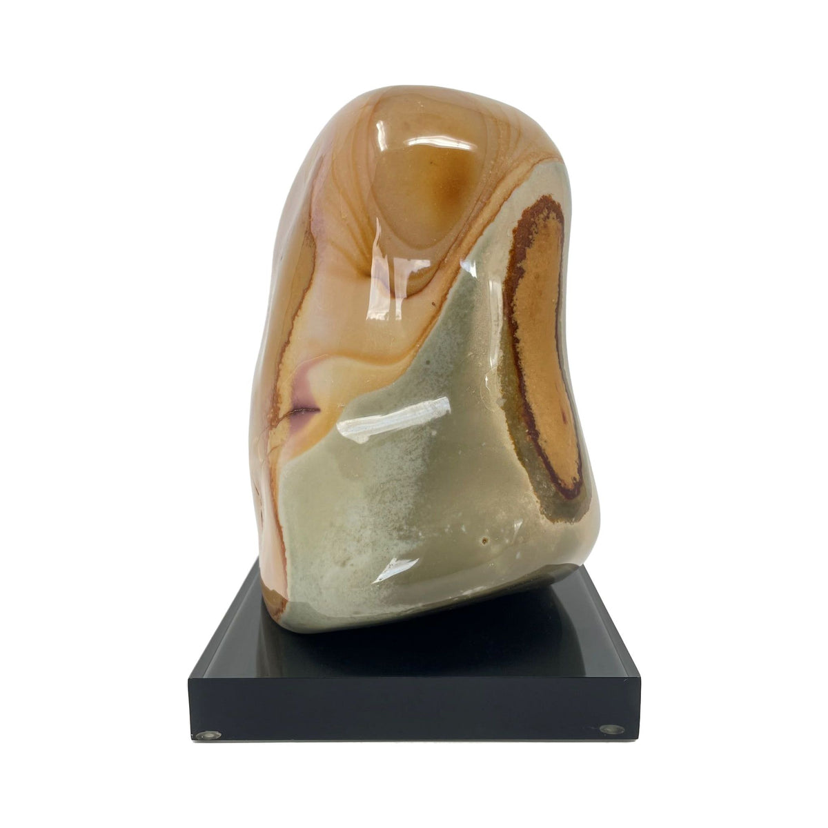 Polychrome Desert Jasper on Acrylic Base - 6" H X 5" Diam.