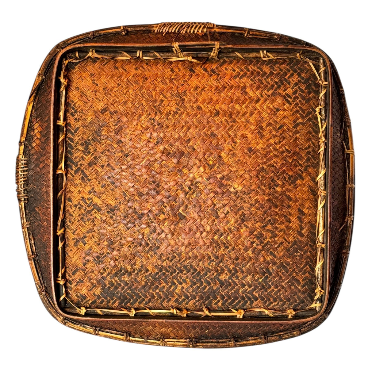 Large Mid-Century Philippine Ifugao Winnowing Tray - 24" x 25" square