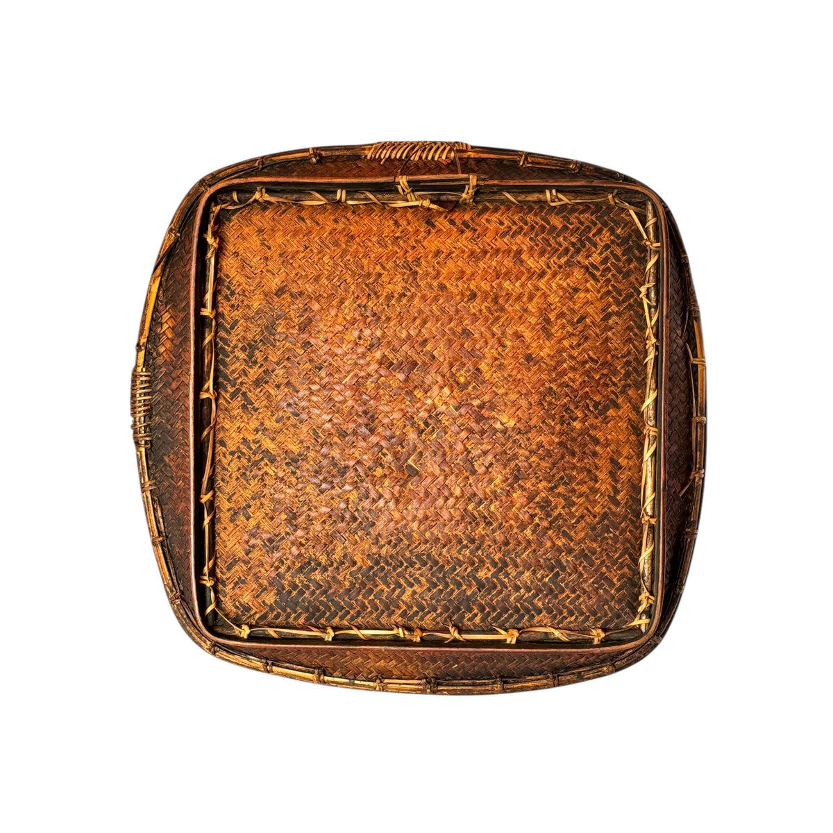 Large Mid-Century Philippine Ifugao Winnowing Tray - 24" x 25" square