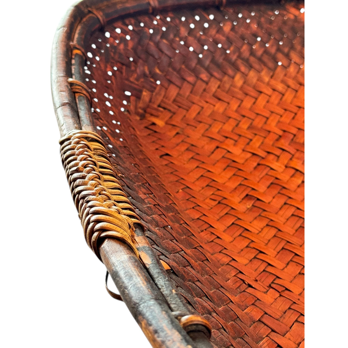 Large Mid-Century Philippine Ifugao Winnowing Tray - 24" x 25" square