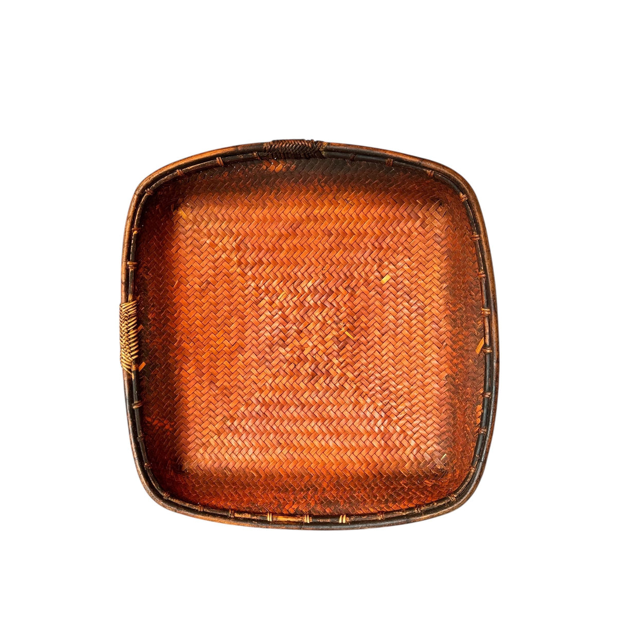 Large Mid-Century Philippine Ifugao Winnowing Tray - 24" x 25" square