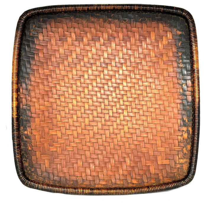 Vintage Basketry Wall Art Wabi Sabi Square Ifugao Ligao Field Basket Philippines Coastal Decor 