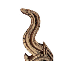 Large 19th Century Thai Wooden Temple Dragon - 48" H x 32" W X 1.75" D