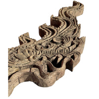 Large 19th Century Thai Wooden Temple Dragon - 48" H x 32" W X 1.75" D