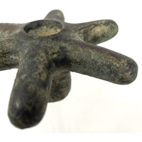 3 Pre-Columbian Stone & Copper Mace Heads on Custom Acrylic Stands