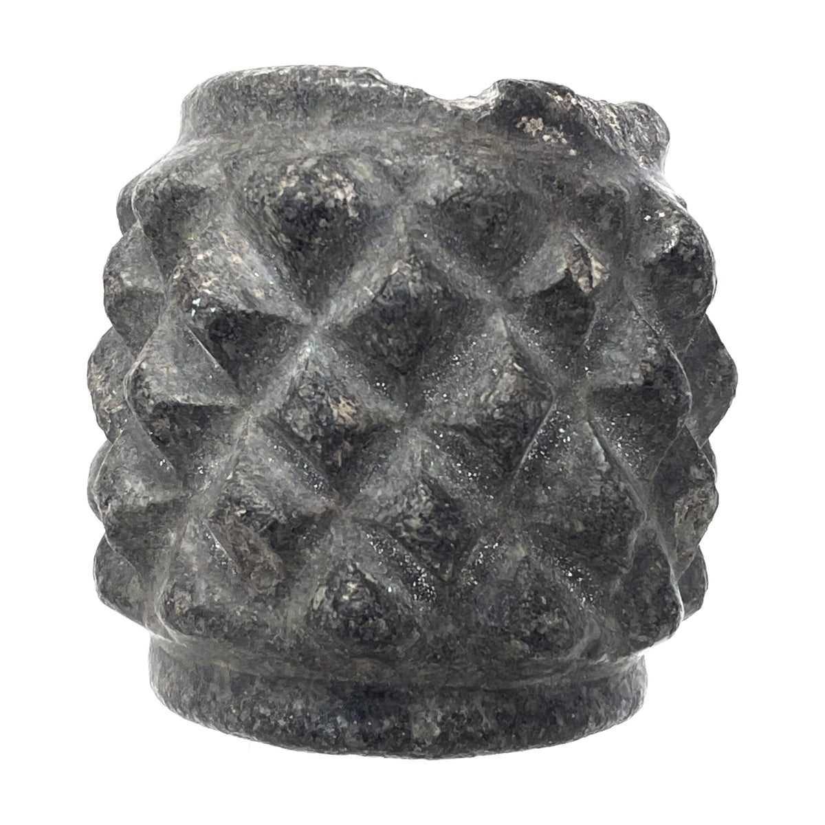 3 Pre-Columbian Stone & Copper Mace Heads on Custom Acrylic Stands