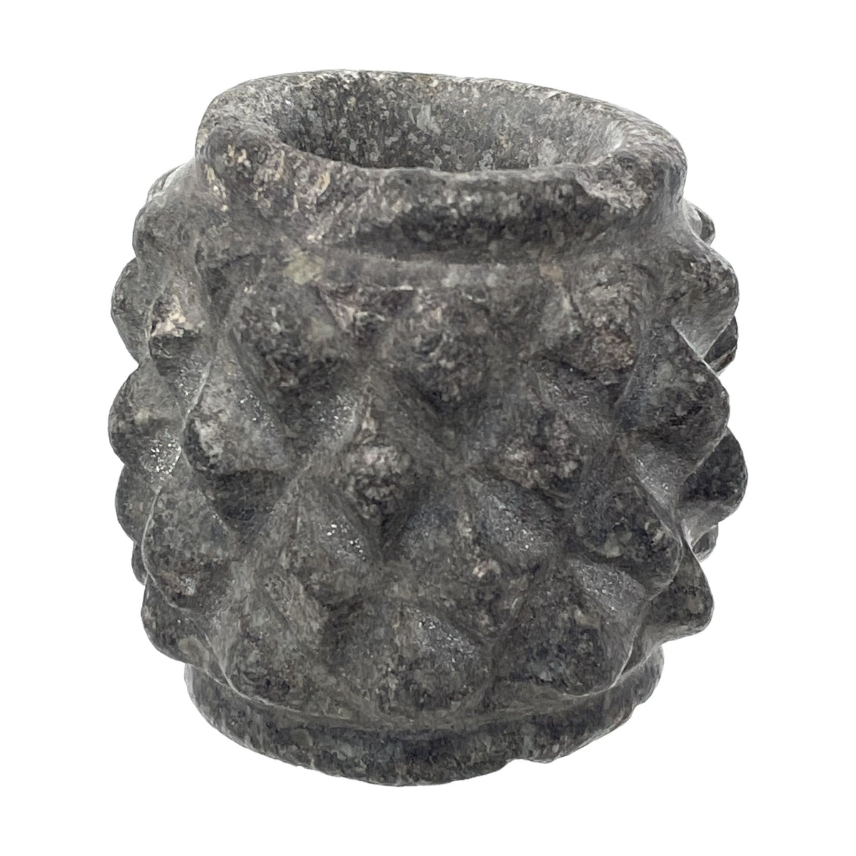 3 Pre-Columbian Stone & Copper Mace Heads on Custom Acrylic Stands