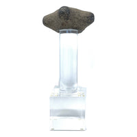 3 Pre-Columbian Stone & Copper Mace Heads on Custom Acrylic Stands