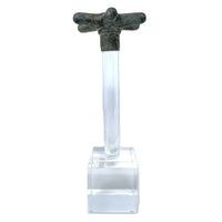 3 Pre-Columbian Stone & Copper Mace Heads on Custom Acrylic Stands