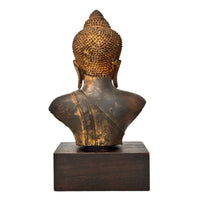 Vintage Khmer-Style Buddha Bust - 13.5" H X 7.3" W