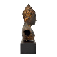 Vintage Khmer-Style Buddha Bust - 13.5" H X 7.3" W