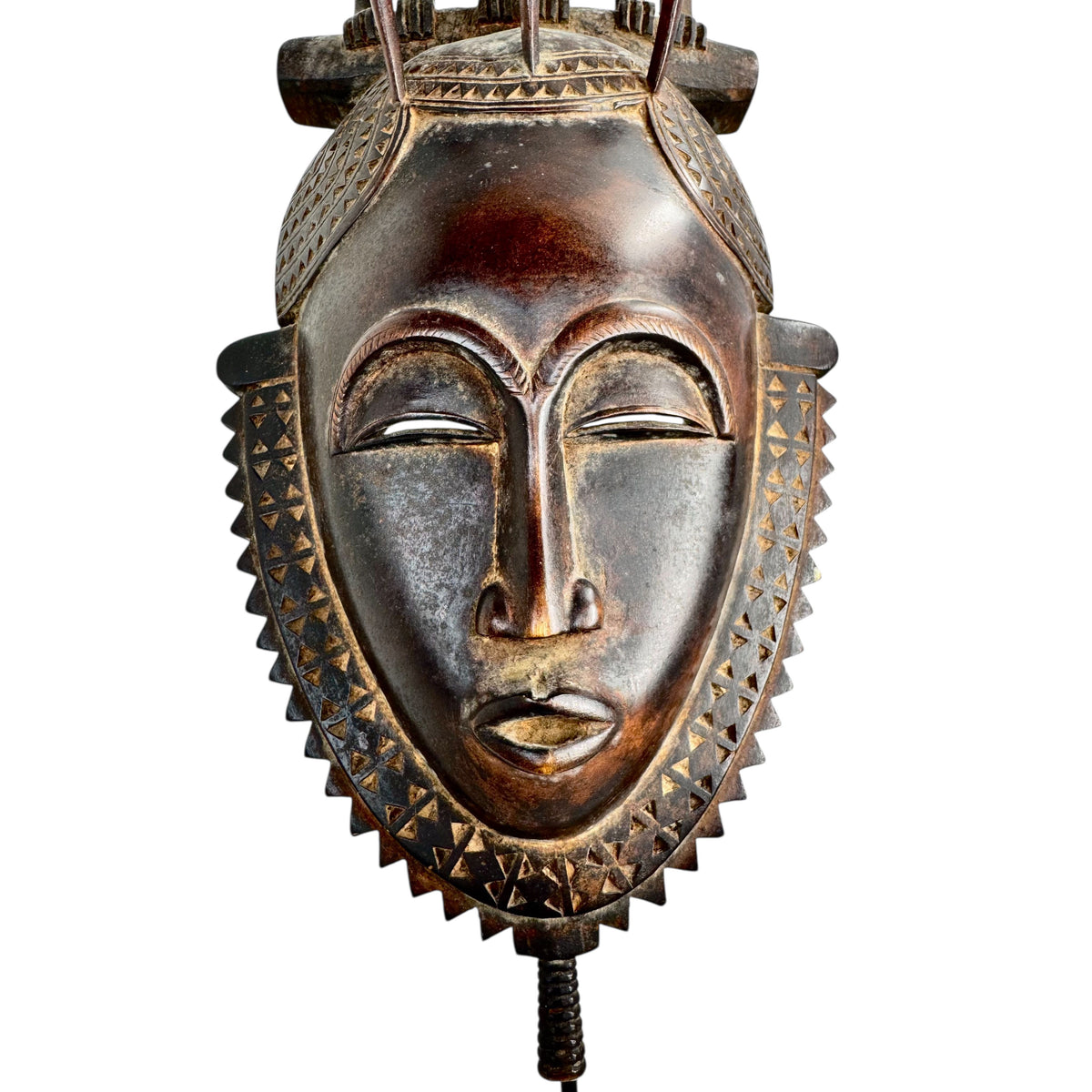 Vintage Yaore Mask with Birds from Ivory Coast - 24" H X 8" W X 5" D