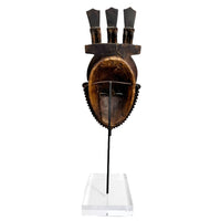 Vintage Yaore Mask with Birds from Ivory Coast - 24" H X 8" W X 5" D