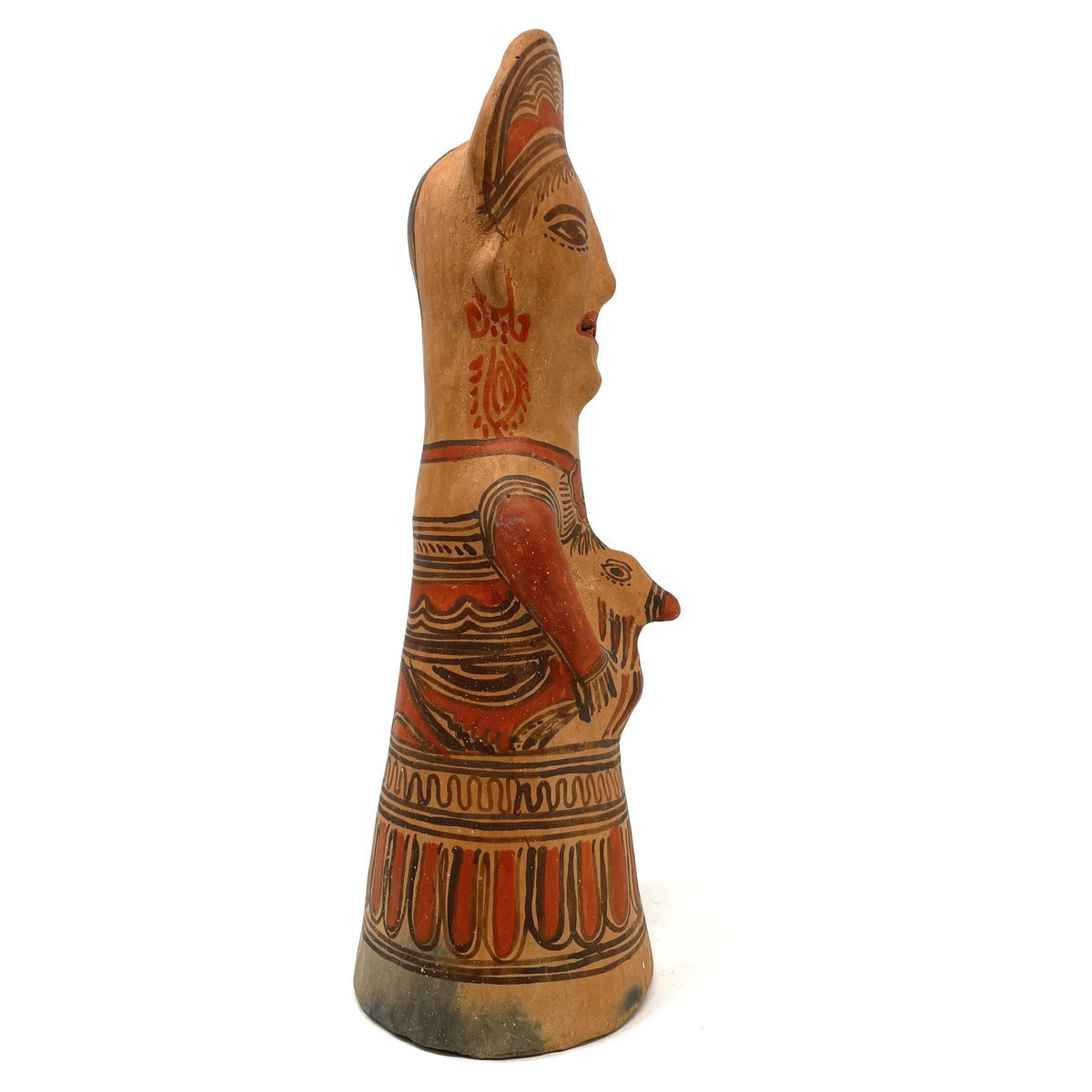 1950s Nahua Female Figurine from San Agustín Oapan, Guerrero, Mexico - 12" H X 4" Diam. (#1)