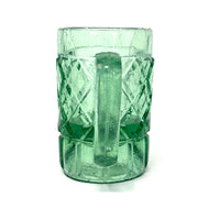 Set of Green Pressed Glass Mexican Pulque "Chivo" Beer Mugs