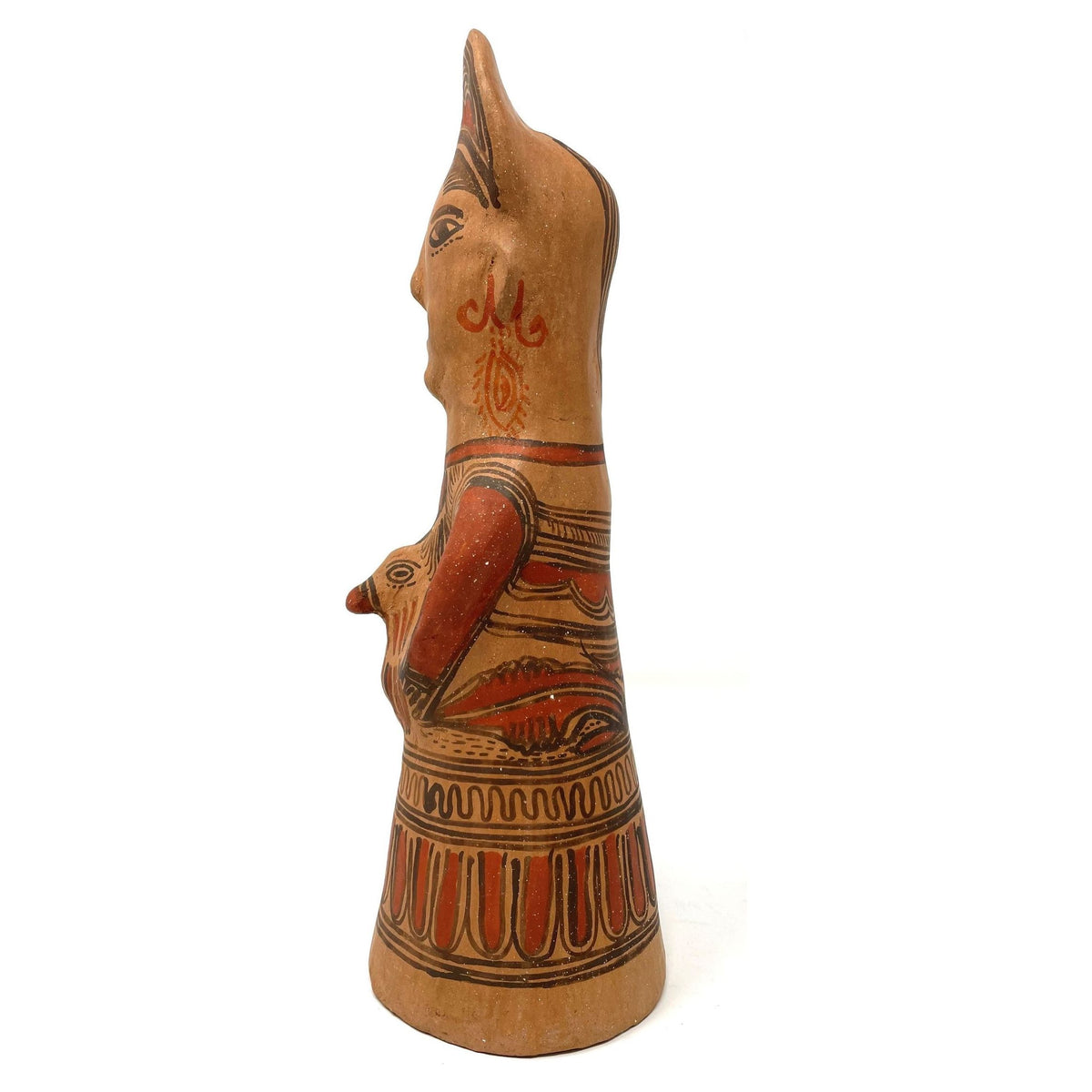 1950s Nahua Female Figurine from San Agustín Oapan, Guerrero, Mexico - 12" H X 4" Diam. (#1)