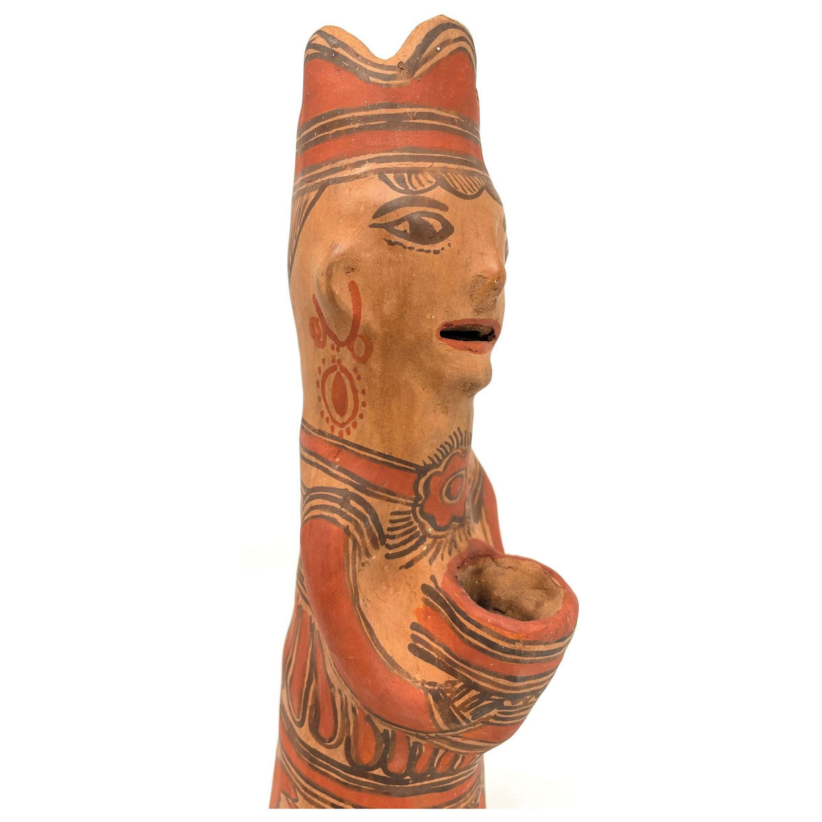 1950s Nahua Female Figurine from San Agustín Oapan, Guerrero, Mexico - 11.5" H X 4" Diam. (#4)