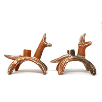 Pair of Chililico Animal Candleholders from Mexico - 8" H X 9" L X 4" W