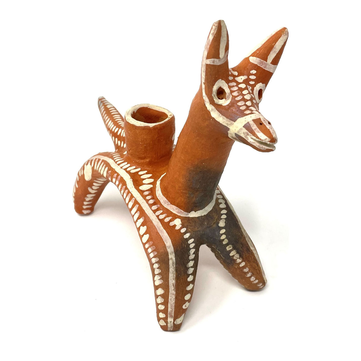 Pair of Chililico Animal Candleholders from Mexico - 8" H X 9" L X 4" W