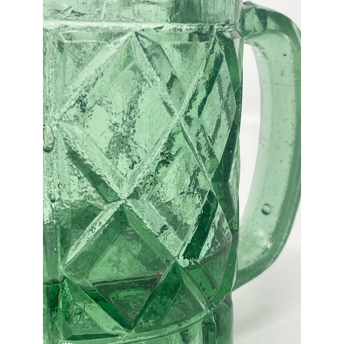 Set of Green Pressed Glass Mexican Pulque "Chivo" Beer Mugs