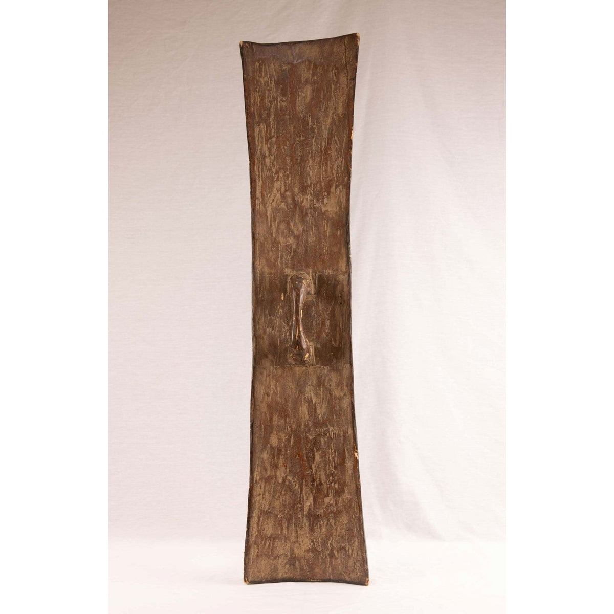 Elongated Rectangular Hand Carved Wooden Shield with Geometric Patterns from Africa - 47" H X 10.5 " W X 4" D