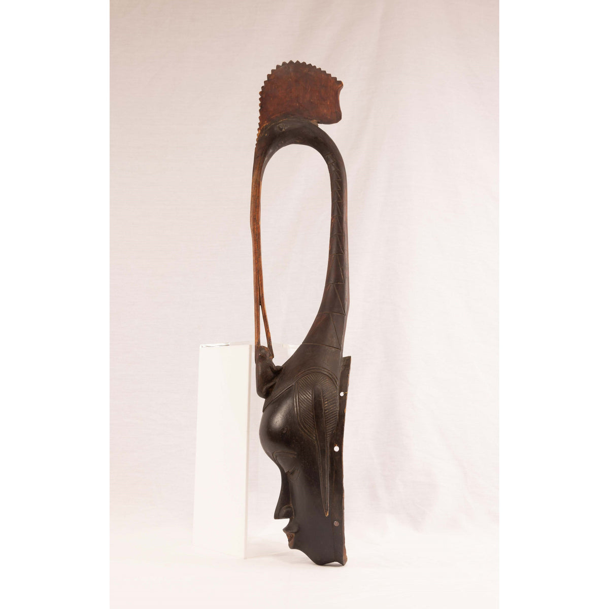 Vintage Guro Hornbill Mask from Ivory Coast - 33" H X 6.5" W X 6.5" D